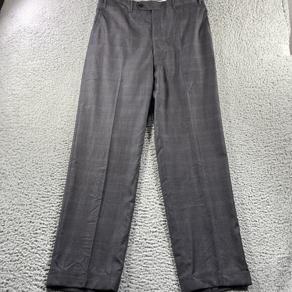 CANALI PANTS MENS 34x31 MULTICOLOR CUFFED TROUSERS 100% PURE WOOL DRESS SLACKS - Picture 1 of 10
